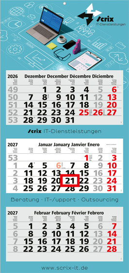 3-Monatskalender Maxi Light 3 Bestseller (Mehrblock)