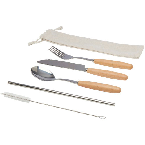 Root 5-piece Stainless Steel and Beechwood Cutlery Set