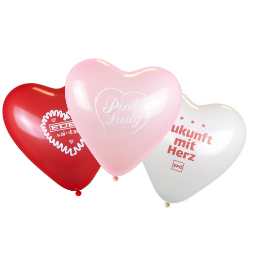 Luftballons Herzform bedruckt Ø 33 cm - 11 inch