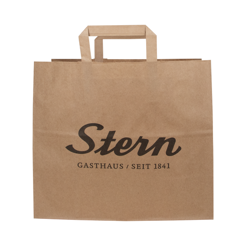 Snacktaschen gefalteter Griff braun L (B4) 26 x 17 x 26 cm 2-seitig