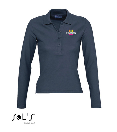 Sol´s Poloshirt mit Langarm Damen 210 g/m² - bedruckt