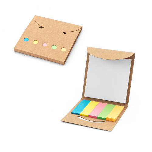 AINSLEY. 2-in-1 Office Set made of 100% Recycled Paper with 6 Sticky Note Pads