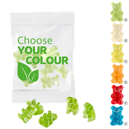 VEGAN single-color Gummy Bear, 10 g, compostable bag