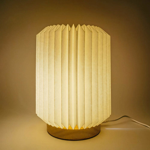 Coollux Foldable Paper LED Lamp Aurora on Wooden Base, 22cm