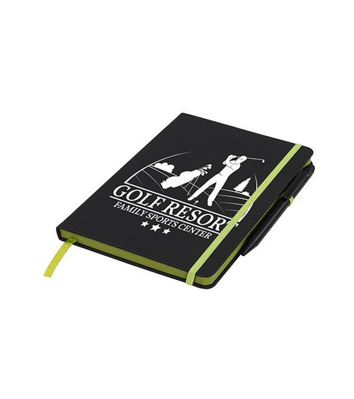 Notizbuch Noir Edge 96-seitig liniert mit Kugelschreiber