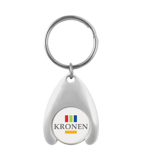 Schlüsselanhänger mit Münze aus Kunststoff