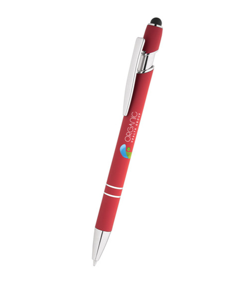Arden Soft-Touch Kugelschreiber mit Stylus & mehrfarbigem Aufdruck