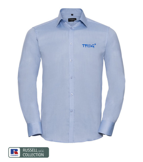 RUSSELL Herringbone Hemd Langarm 130 g/m² - bestickt