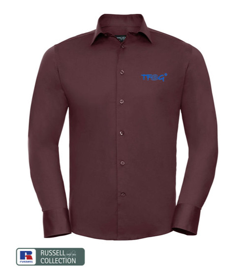 RUSSELL Easy Care Fitted Hemd Langarm 140 g/m² - bestickt