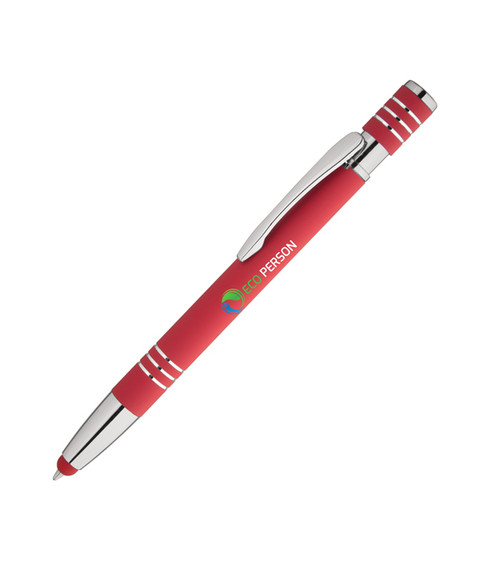 Recycelter Absolute Soft-Touch Kugelschreiber aus Metall mit Stylus-Spitze & mehrfarbigem Aufdruck