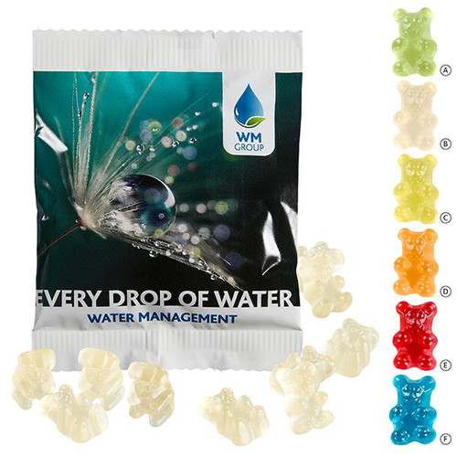 Unifarbene Premium-Bärchen 20 g, kompostierbare Tütchen,