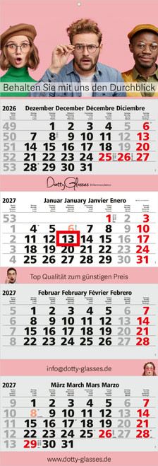4-Monatskalender Quadro 4 Post Bestseller (Mehrblock)