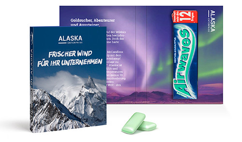 Werbekarte mit Wrigley's Airwaves