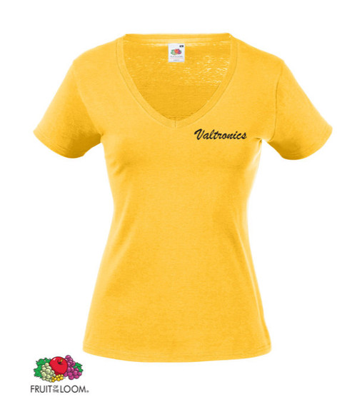 Fruit of the Loom T-Shirt mit V-Ausschnitt Damen 165 g/m² - bedruckt