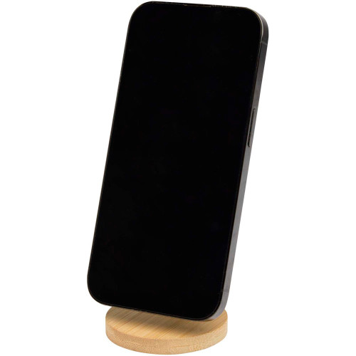 Alcor Klappbare magnetische Smartphonehalterung aus recyceltem Kunststoff mit Bambusdetails