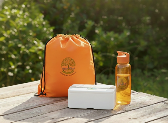 Werbeartikel-Set mit Turnbeutel, Brotdose & Trinkflasche – personalisiert