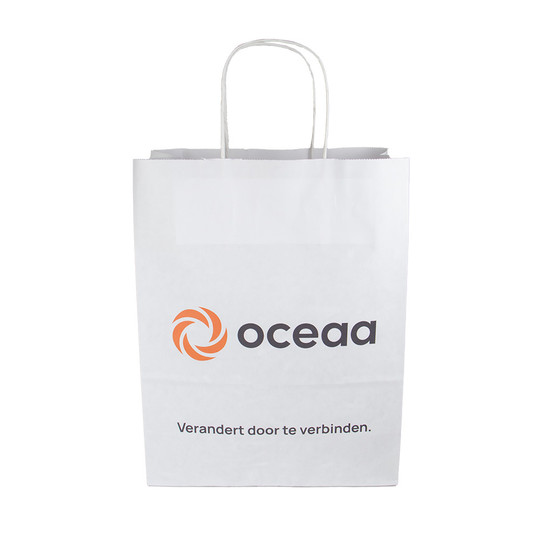 Paper Carrier Bags with Twisted Handles, White, XL (A3) 32 x 17 x 43 cm