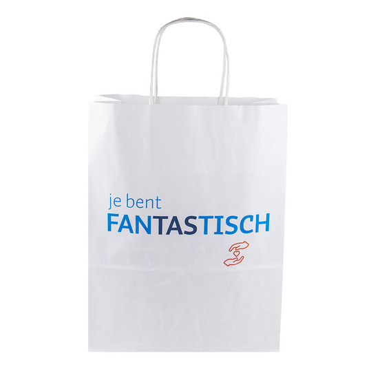 Papier Tragetaschen gedrehter Griff weiss XXL (A2) 44 x 14 sx 50 cm