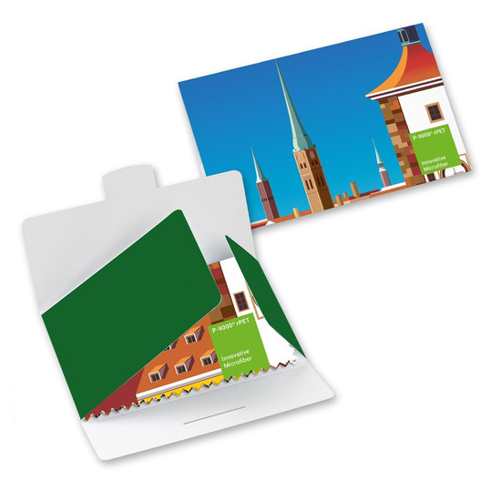 POLYCLEAN rPET Glasses Cleaning Cloth 20x20 cm in Paper Case, All-Inclusive Package POLYCLEAN rPET Glasses Cleaning Cloth 20x20 cm in Paper Case, All-Inclusive Package