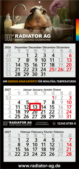 3-Monatskalender Profil 3 Bestseller (Mehrblock)