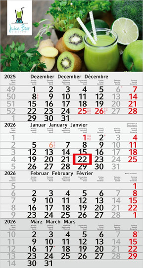 Budget 4 Recycling 4-Month Calendar (Single Sheet)