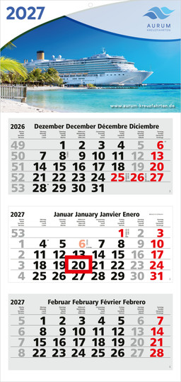 3-Monatskalender Medium Light 3 Bestseller (Mehrblock)