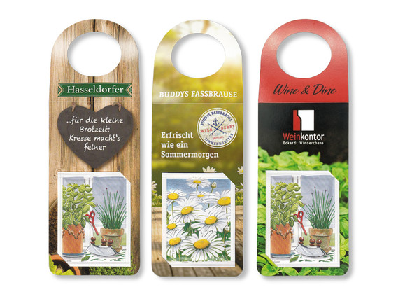Bottle hanger with seed packet
