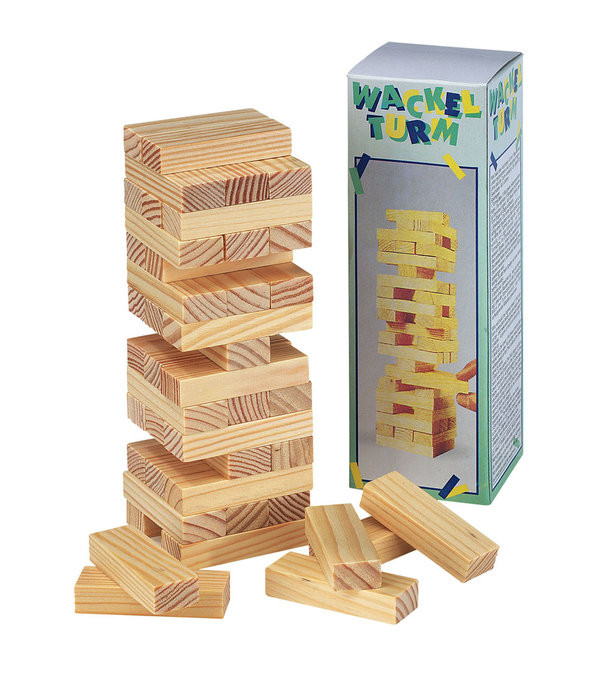 Wackelturm-Spiel aus nachhaltigem Holz als Werbegeschenk