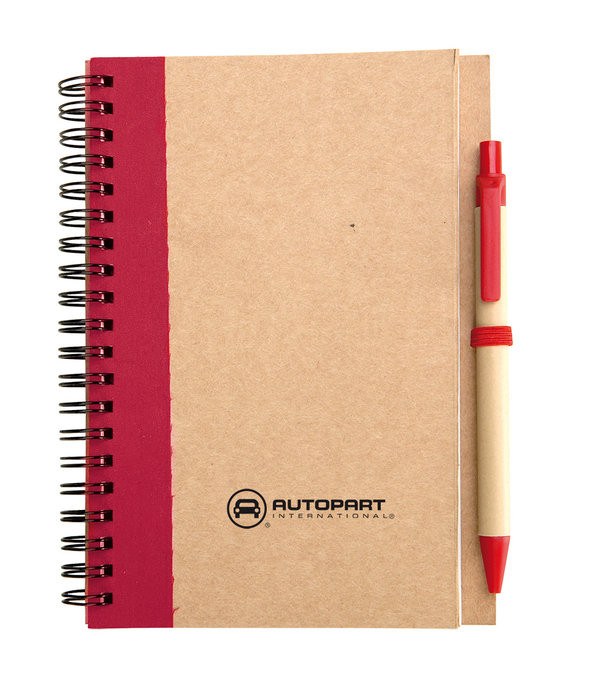 Recyceltes Notizbuch MILAZZO mit Kugelschreiber
