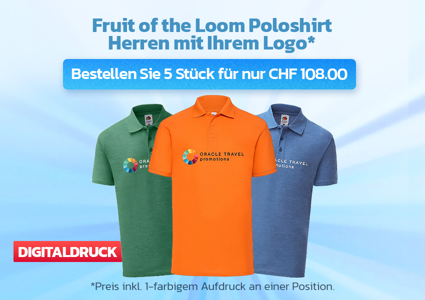 Fruit of the Loom Poloshirt Herren 180 g/m² - Digitaldruck
