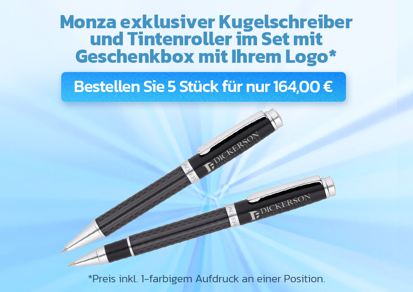 Monza exklusiver Kugelschreiber und Tintenroller im Set mit Geschenkbox