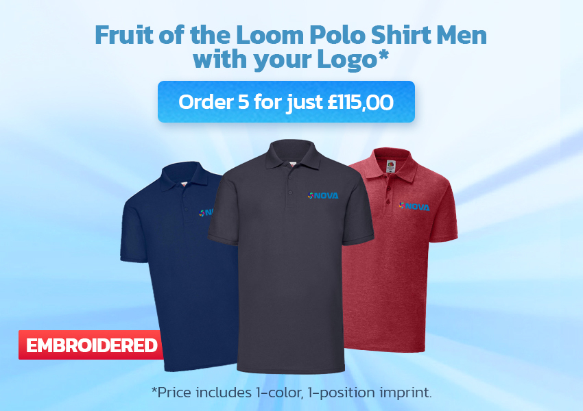 Fruit of the Loom Polo Shirt Men 180 g/m² - Embroidered
