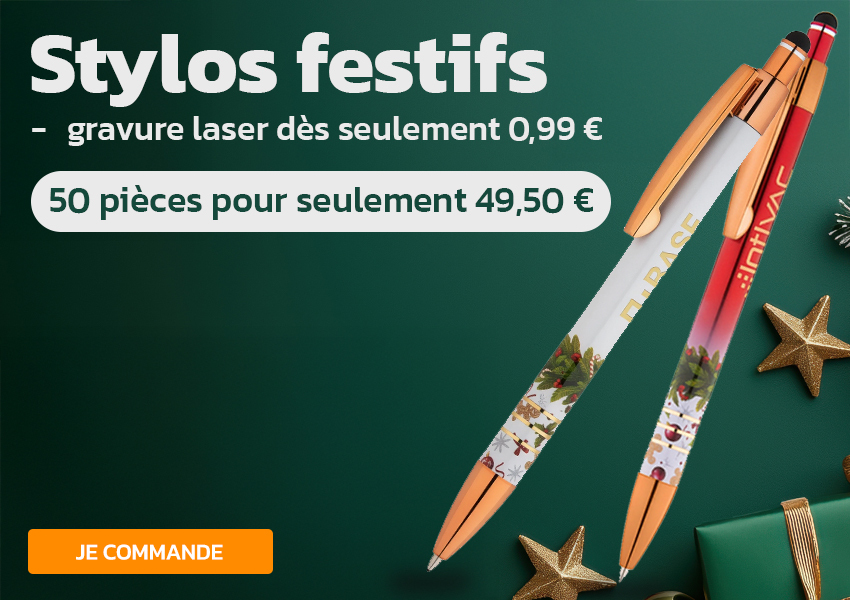 Stylos publicitaires & de Noël personnalisés