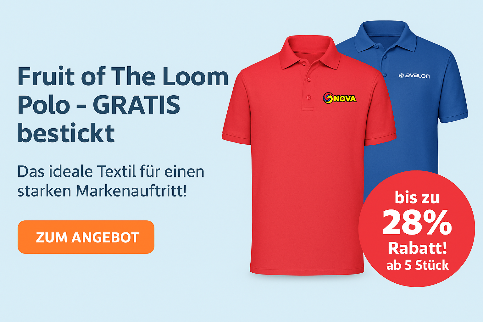 Fruit of The Loom Polo - GRATIS bestickt