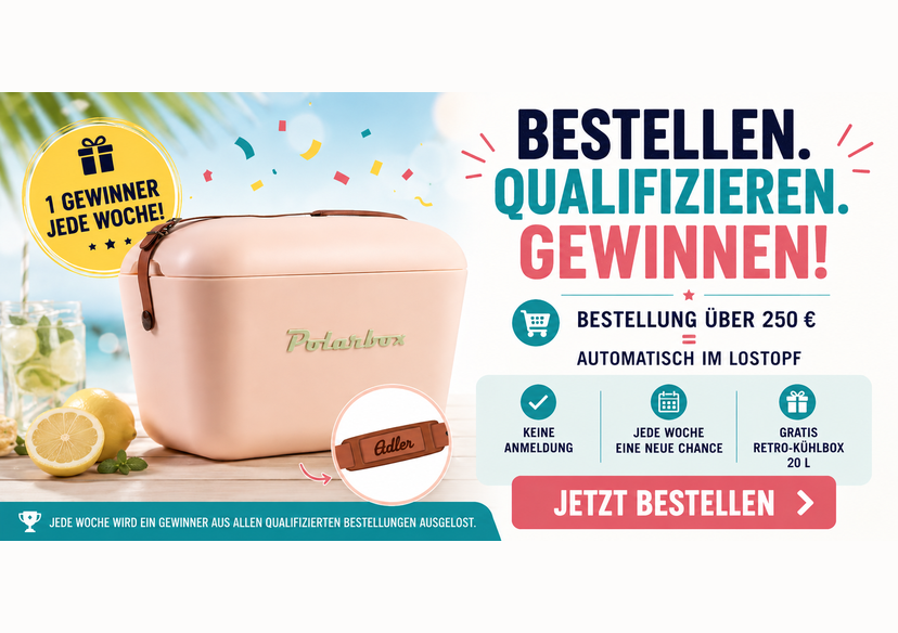 Jetzt bestellen. Retro-Kühlbox gewinnen.