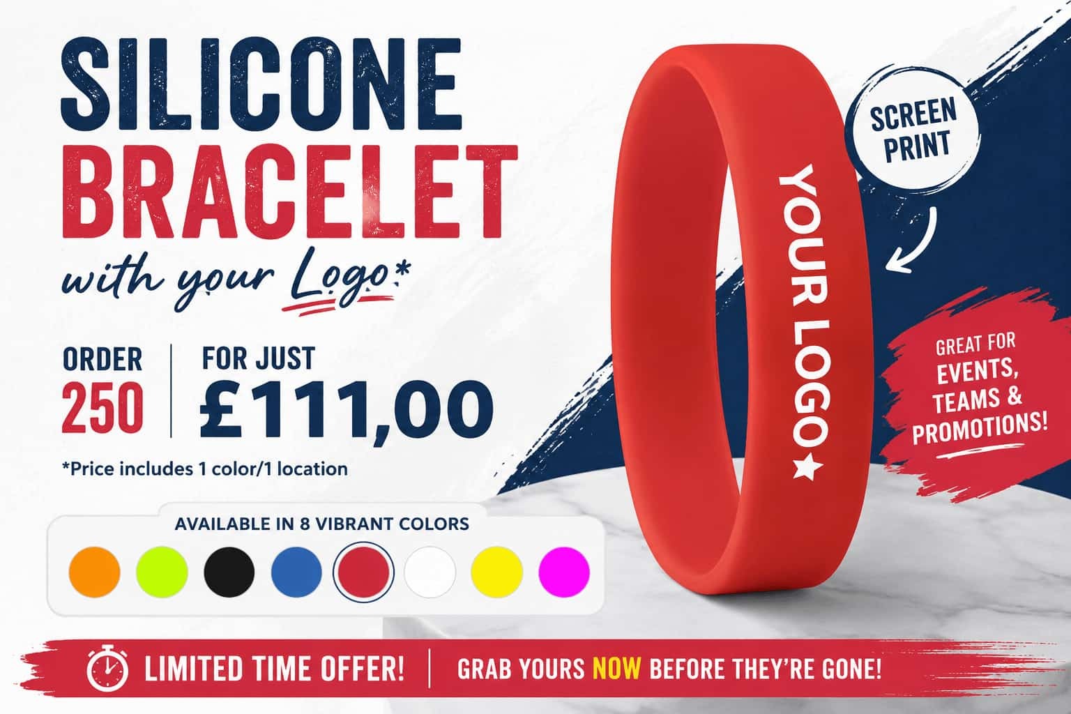 silicon bracelet with logo