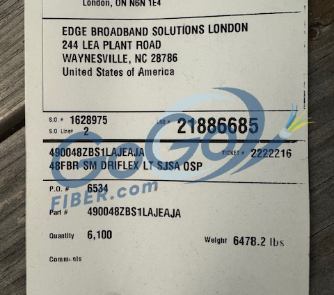 48ct Prysmian F-EDH1A1J-12-HB-048-E3, Express LT , Dry Armored, marked in meters, 20,013'  886685