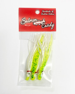 3" Squid, Light Green/White UV-3 pack