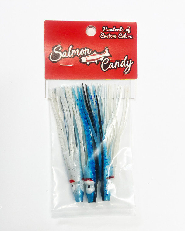 3" Squid, Blue/White UV-3 pack