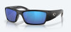 Corbina Pro - Matte Black Sunglasses with Blue Mirror Polarized Glass