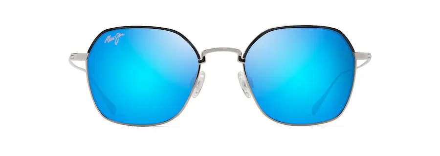 Moon Doggy Sunglasses - Matte Silver Frame, Blue Hawaii Lens by