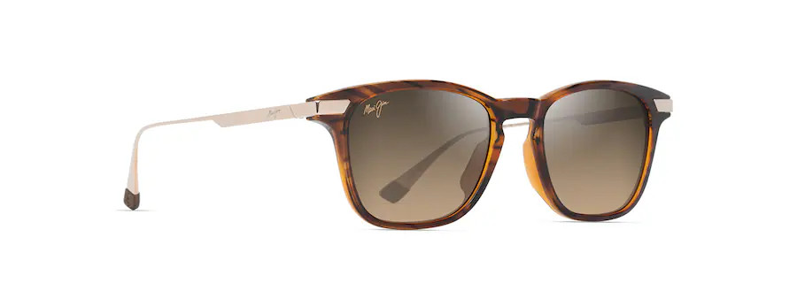 MANA'OLANA Sunglasses with Shiny Dark Havana and Gold Frame and