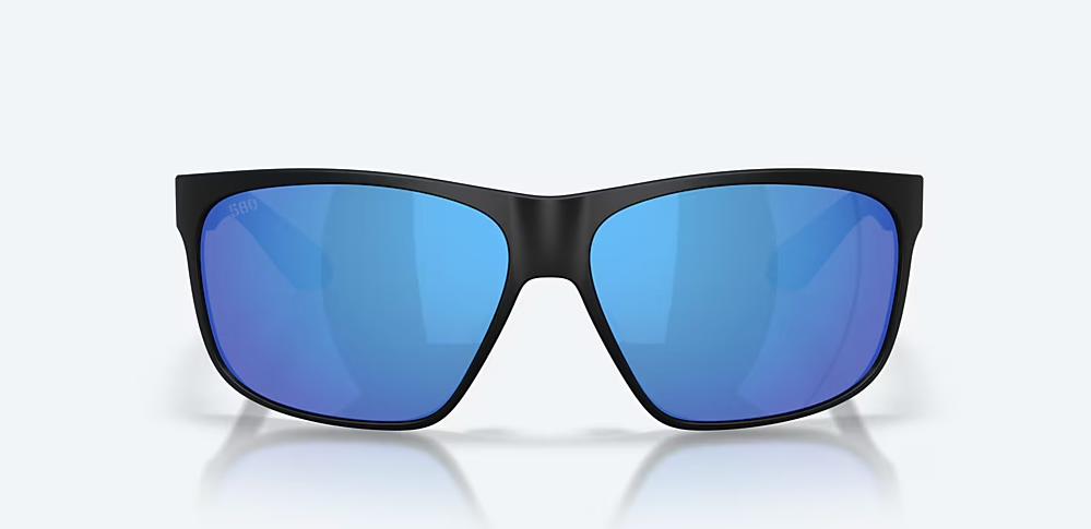 Trades Matte Black Sunglasses with 580G Blue Mirror Polarized