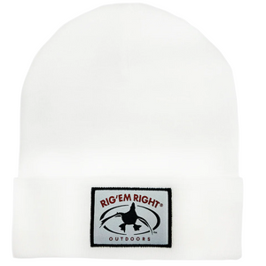 Adult Solid White Beanie by Rig Em Right Adult Solid White Beanie by Rig Em Right