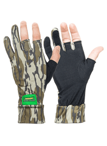 Mossy Oak Bottomland Stretch Fingerless Gloves by Primos Hunting Mossy Oak Bottomland Stretch Fingerless Gloves by Primos Hunting
