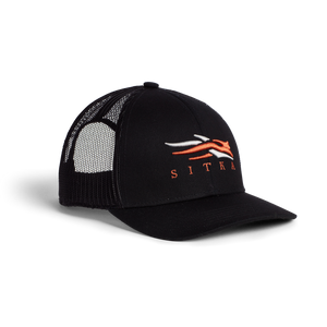 Icon Mid Pro Trucker Hat by Sitka- Sitka Black Icon Mid Pro Trucker Hat by Sitka- Sitka Black