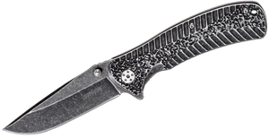 Blackwash Starter Drop Point 3.4" Blade Folding Flipper Knife by Kershaw