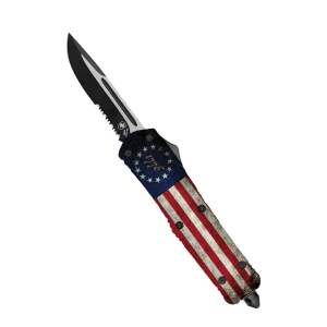 Carbon Fiber Slim Betsy Ross Flag 3.35" Blade Out the Front Knife by Templar