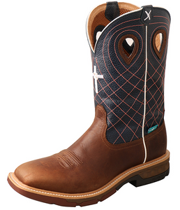 12 Inch Western Work Boot in Mocha/Navy by Twisted X 12 Inch Western Work Boot in Mocha/Navy by Twisted X