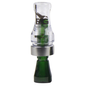 Clear/Camo Green Double Nasty Poly Double Reed Duck Call by Buck Gardner Clear/Camo Green Double Nasty Poly Double Reed Duck Call by Buck Gardner